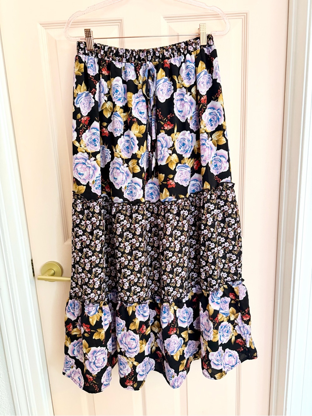 Purple floral ember maxi skirt